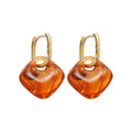 Vintage Coffee Brown Acrylic Round Pendant Drop Earrings Light Luxury Geometric Women's Jewelry view 5