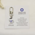 Metal Blue Evil Eye Protection Keychain Gift – Silver view 1