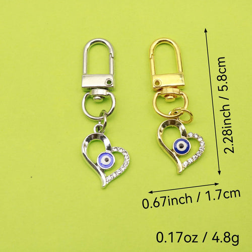 Metal Blue Evil Eye Protection Keychain Gift – Silver