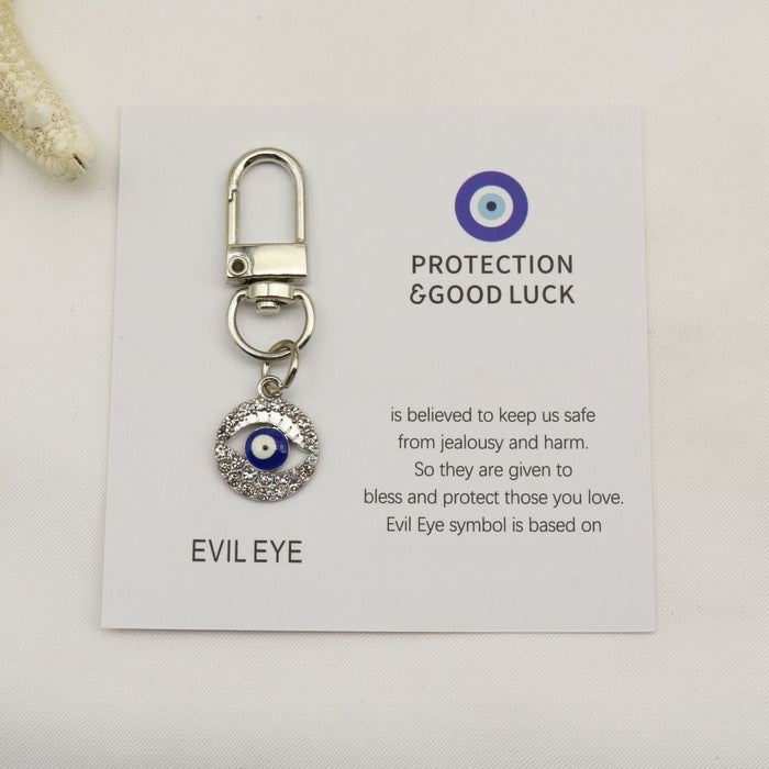 Metal Blue Evil Eye Good Luck Keychain Key Ring Gift