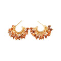Vintage Maillard C Shape Beaded Tassel Copper Stud Earrings With Silver Pins view 5
