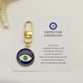 Metal Blue Evil Eye Keychain Good Luck Protection Gift view 2