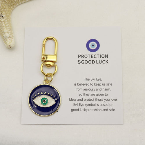 Metal Blue Evil Eye Keychain Good Luck Protection Gift