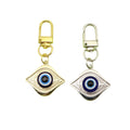 Zinc Alloy Blue Evil Eye Protection Good Luck Keychain Bag Charm – Silver view 5