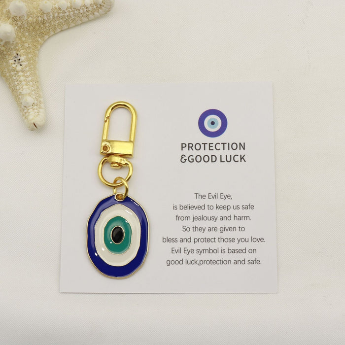 Metal Blue Evil Eye Keychain Protection Good Luck Gift