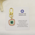 Metal Blue Evil Eye Keychain Protection Good Luck Gift – Red view 1