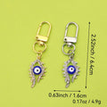 Zinc Alloy Blue Evil Eye Keychain Good Luck Protection Gift – Silver view 2