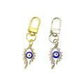 Zinc Alloy Blue Evil Eye Keychain Good Luck Protection Gift – Silver view 5