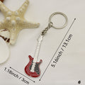 Metal Electric Guitar Keychain Colorful Epoxy Key Ring Gift view 2