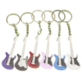 Metal Electric Guitar Keychain Colorful Epoxy Key Ring Gift view 5