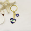 Evil Eye Heart Drop Earrings view 6