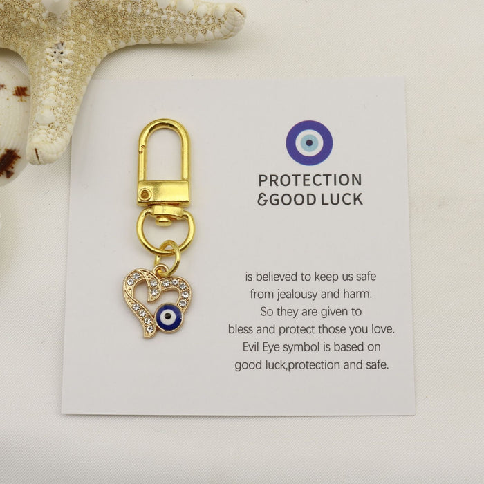 Zinc Alloy Blue Evil Eye Protection Good Luck Keychain Bag Charm