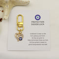 Metal Blue Evil Eye Keychain Good Luck Gift – Silver view 6