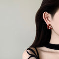 18K Gold Plated Copper Flower Stud Earrings With Silver Pins, Enamel Vintage Light Luxury Style view 4