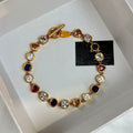 18K Gold Plated Copper Zircon Geometric Heart Quadrilateral Light Luxury Bangle For Women view 1