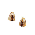 Light Luxury Copper Teardrop Tiger Eye Zircon Stud Earrings With Silver Needles view 5