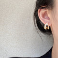 Light Luxury Copper Teardrop Tiger Eye Zircon Stud Earrings With Silver Needles view 4