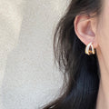 Light Luxury Copper Teardrop Tiger Eye Zircon Stud Earrings With Silver Needles view 2