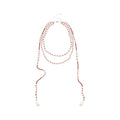 Light Luxury Faux Pearl Crystal Double Layer Beaded Sweater Necklace With Geometric Round Design view 5