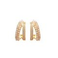 14K Gold Plated Zircon Faux Pearl Geometric Round Drop Earrings For Women view 5