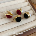 Retro Minimalist Round Flocked Faux Pearl Ear Cuff Earrings For Women view 2