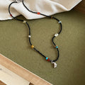 Vintage Ethnic Artificial Crystal Beaded Pendant Necklace With Round Geometric Charm view 4