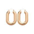 Minimalist Iron Smooth Oval Hoop Earrings, Geometric Light Luxury Commuter Ear Cuffs view 5