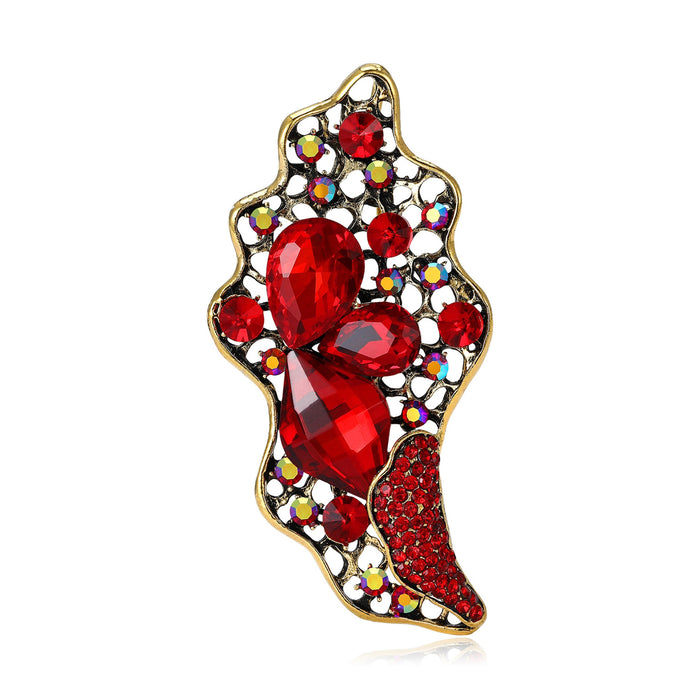 Alloy Rhinestone Glass Brooch Pin For Fashion Apparel