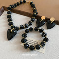 Acrylic Heart Oval Geometric Jewelry Set With Necklace Bracelet And Stud Earrings view 2