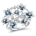 Pastoral Micro Pave Orchid Ring For Women Cream Sweet Girl Forest Style Oil Painting Jewelry view 1