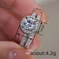 Classic Wedding Proposal Couple Rings Round Wax Setting Plated Elegant Fashion Accessories view 4