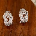 Light Luxury Leaf Ear Cuffs For Women Shiny Zircon Inlaid Daily Fashion Earrings view 1