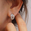 Light Luxury Leaf Ear Cuffs For Women Shiny Zircon Inlaid Daily Fashion Earrings view 3