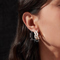 Korean French Style Twisted Braided Metal Hoop Earrings For Women, Oil Painting Fashion Jewelry view 4