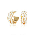 Korean French Style Twisted Braided Metal Hoop Earrings For Women, Oil Painting Fashion Jewelry view 2