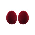 Flocked Oval Stud Earrings With Silver Pins, Retro Minimalist Geometric Daily Jewelry view 5