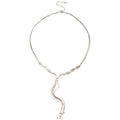 Korean Light Luxury Copper Multi Layer Cross Tassel Sweater Necklace For Women view 5