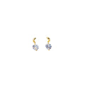 Elegant French Gold Plated Round Zircon Crystal Drop Stud Earrings For Women Luxury Minimalist Earrings view 5