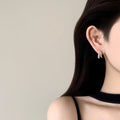 14K Gold Plated Zircon Faux Pearl Geometric Round Drop Earrings For Women French Light Luxury view 4