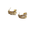 14K Gold Plated Zircon Faux Pearl Geometric Round Drop Earrings For Women French Light Luxury view 5