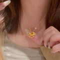 24K Gold Plated Copper Horse Coin Necklace, New Chinese Light Luxury Zodiac Collarbone Chain view 2