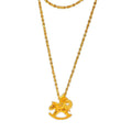 24K Gold Plated Copper Horse Coin Necklace, New Chinese Light Luxury Zodiac Collarbone Chain view 5