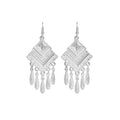 Ethnic Vintage Miao Silver Plated Long Tassel Drop Earrings For Women Ancient Style view 5