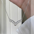 Korean Style Zircon V-Shaped Faux Pearl Necklace Light Luxury Geometric Choker For Women view 2
