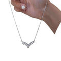 Korean Style Zircon V-Shaped Faux Pearl Necklace Light Luxury Geometric Choker For Women view 5