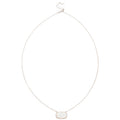 Korean Minimalist Copper Resin Oval Pendant Sweater Necklace, Style Light Luxury Clavicle Chain view 5