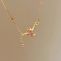 24K Gold Plated Copper Zircon Magic Lamp Star Geometric Light Luxury Clavicle Necklace view 2