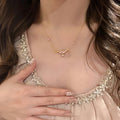 24K Gold Plated Copper Zircon Magic Lamp Star Geometric Light Luxury Clavicle Necklace view 3