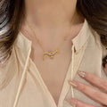 24K Gold Plated Copper Zircon Magic Lamp Star Geometric Light Luxury Clavicle Necklace view 1