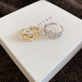 Light Luxury Copper Zircon Three Layer Star Open Ring Minimalist Fashion Index Finger Jewelry view 2